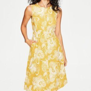 NWT Boden Yellow Paisley Garden Shirt Dress